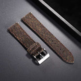 (Bespoke) HARRIS TWEED® Dark Brown Herringbone Strap