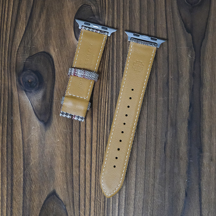 Beige & Red British Royal I Apple Strap