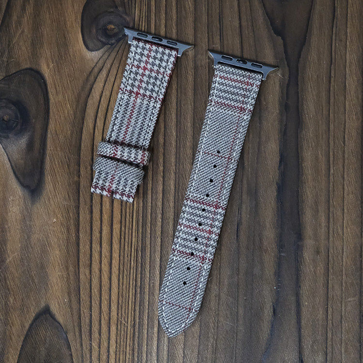 Beige & Red British Royal I Apple Strap