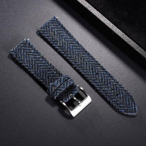 (Bespoke) HARRIS TWEED® Dark Grey Herringbone Watch Strap