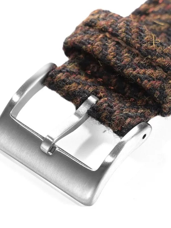 (Bespoke) HARRIS TWEED® Dark Blue Herringbone Watch Strap