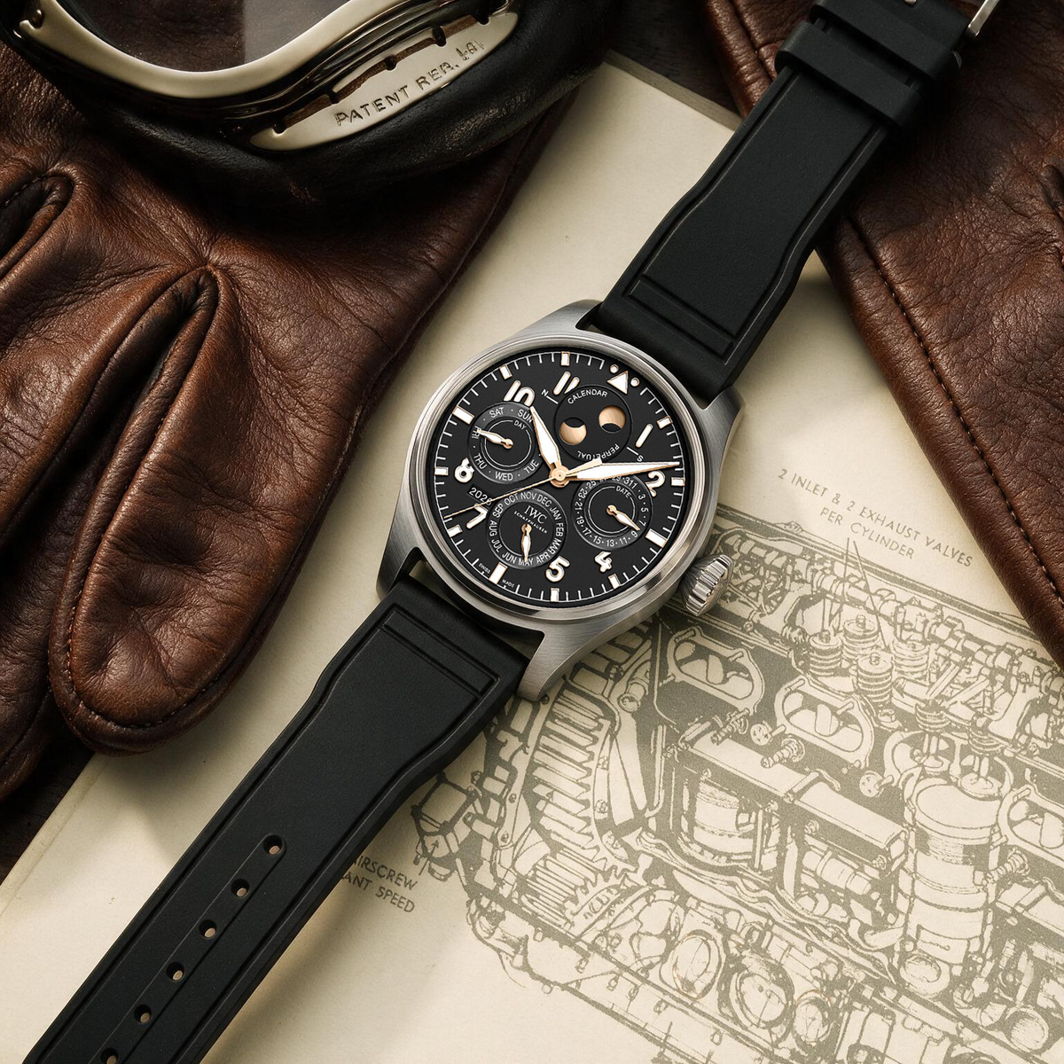 【IWC Pilot】Soft-Touch Premium Rubber Black Strap