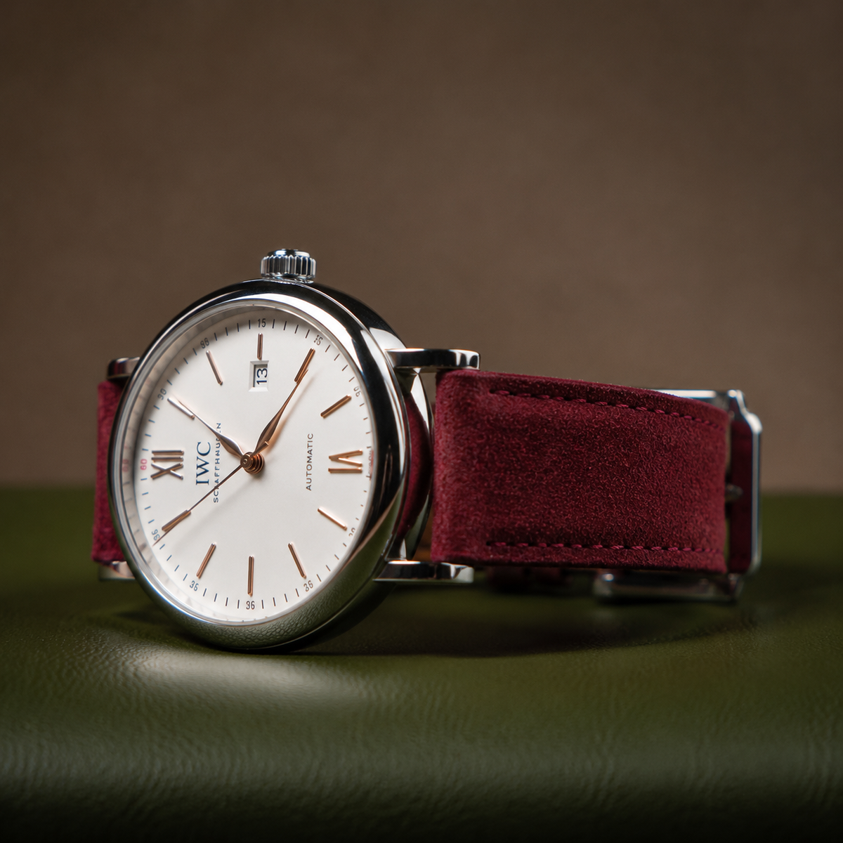 【Suede】Burgundy Red Vintage Strap