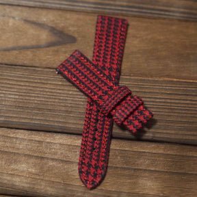 (Bespoke) Coral Red Royal Striped Watch Strap
