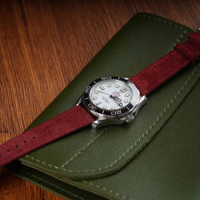【Suede】Burgundy Red Vintage Strap
