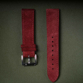 【Suede】Burgundy Red Vintage Strap