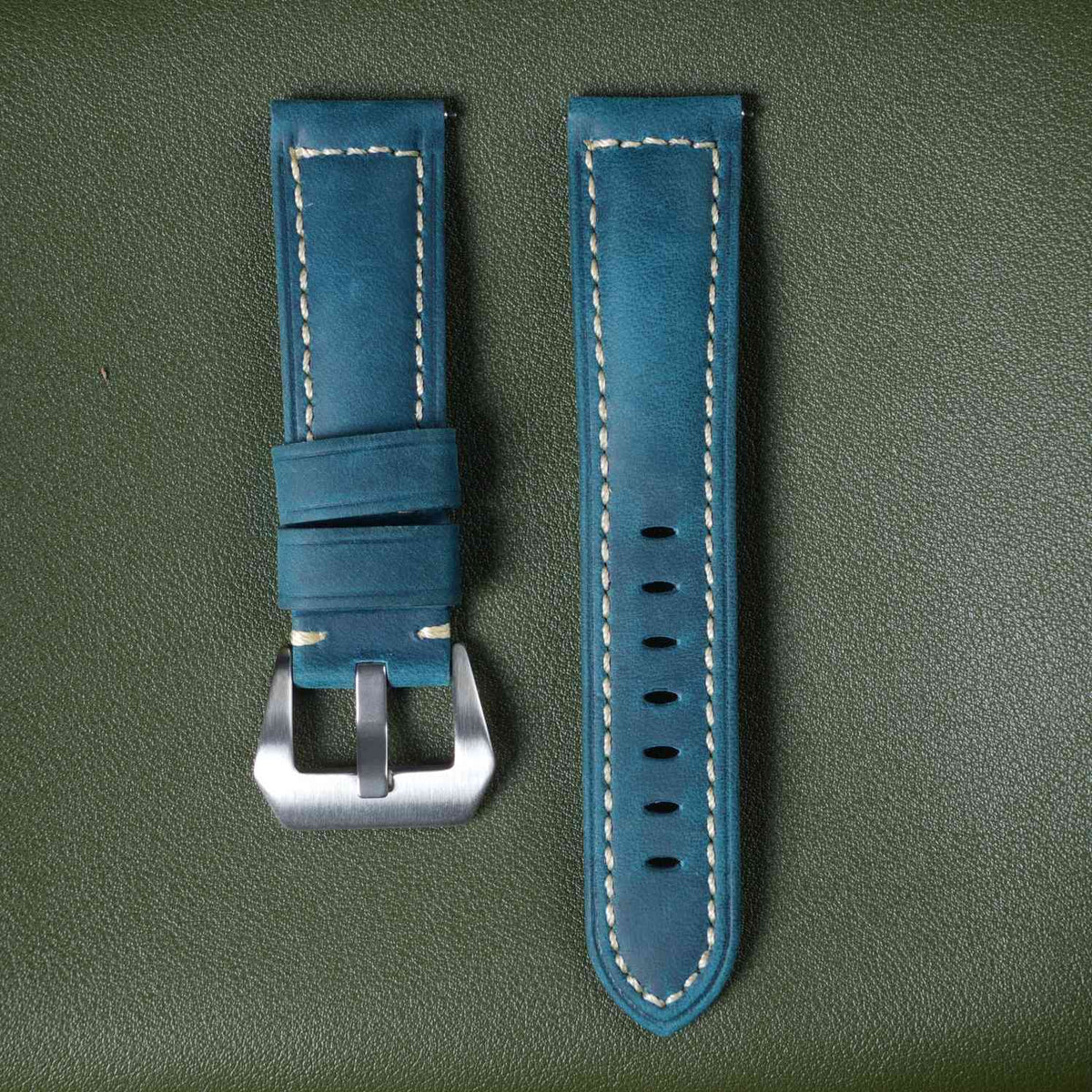 【Crazy Horse】Patina Teal Waxed Strap