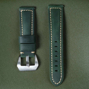 【Crazy Horse】Patina Forest Green Waxed Strap