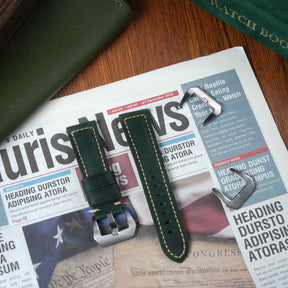 【Crazy Horse】Patina Forest Green Waxed Strap