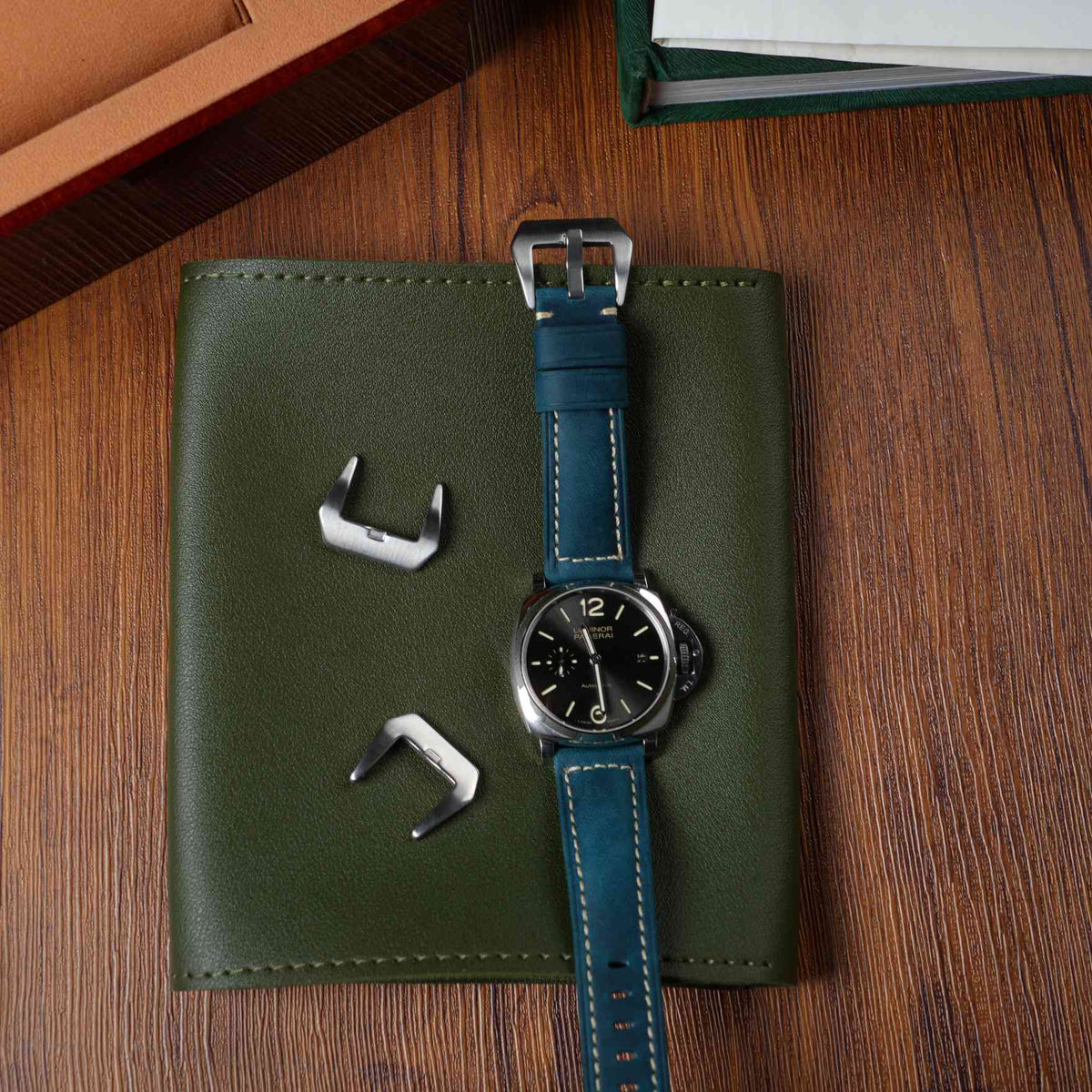 【Crazy Horse】Patina Teal Waxed Strap