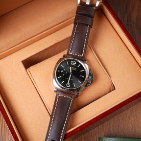 【Crazy Horse】Patina Dark Brown Waxed Strap