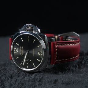 【Crazy Horse】Patina Burgundy Waxed Strap