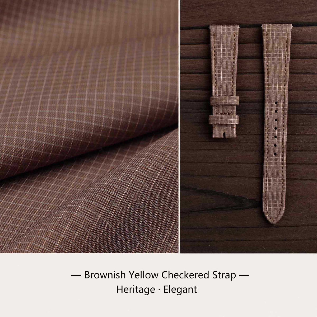 (Bespoke) Brownish Yellow Checkered Strap