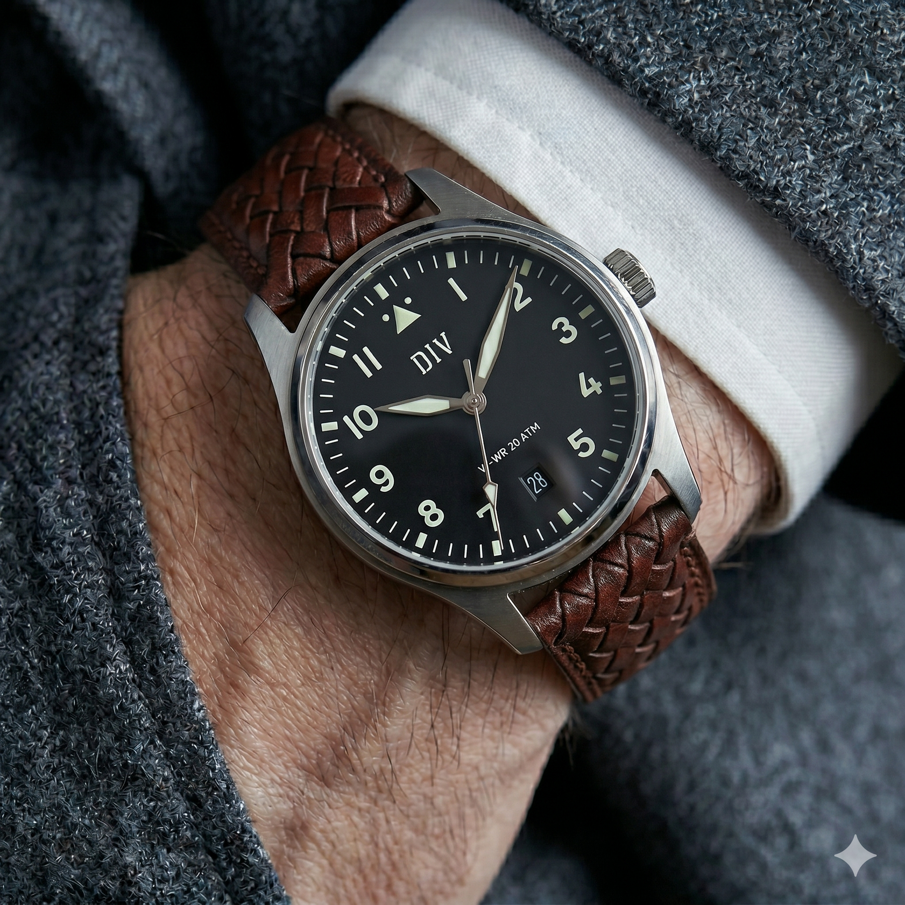 【Treccia】Brown Italian Calfskin Strap