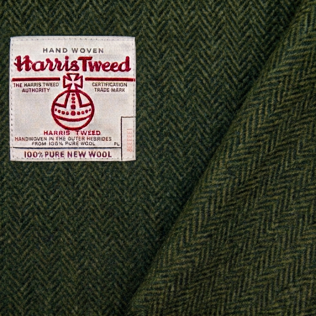 (Bespoke) HARRIS TWEED® Army Green Herringbone Strap