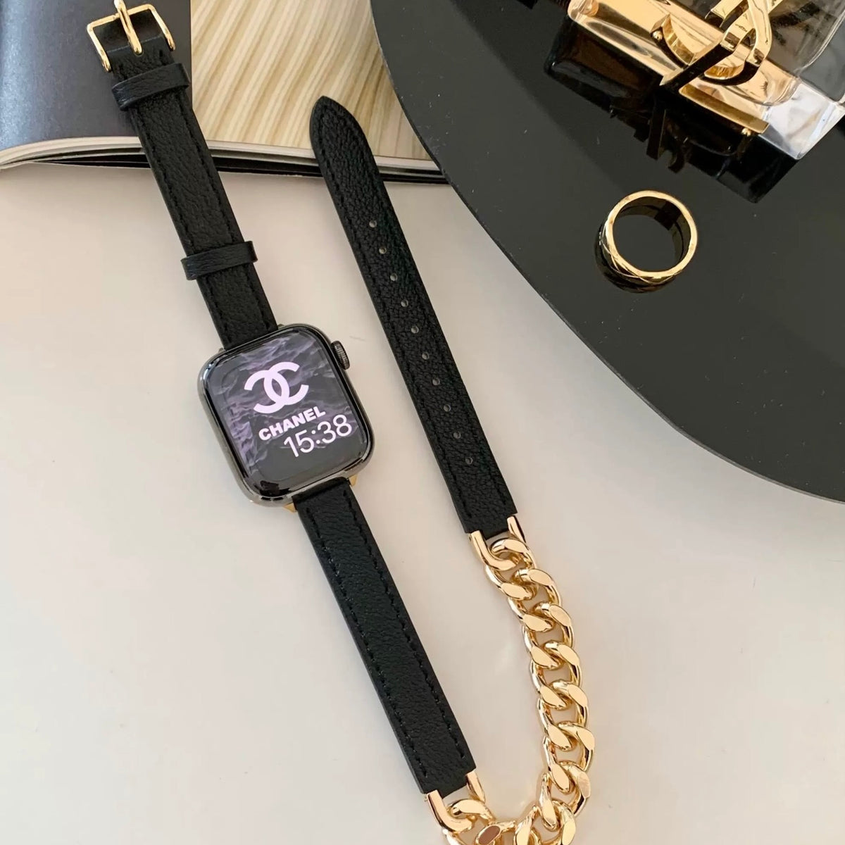 Genuine Leather Chain Style Apple Watch Strap