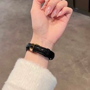Baguette Butterfly Buckle Leather Apple Watch Strap