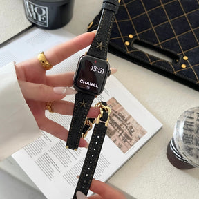 Denim Canvas Double-Loop Star Rivet Apple Watch Strap