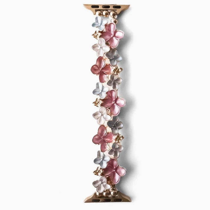 Pink Four-Leaf Clover Bracelet Apple Watch Strap