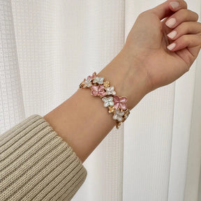 Pink Four-Leaf Clover Bracelet Apple Watch Strap