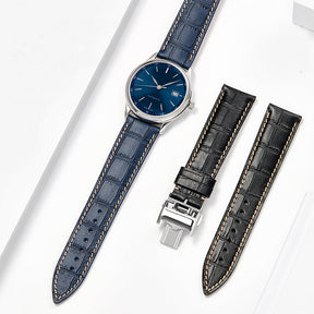 ITALIAN Calfskin Dark Blue Watch Bands（Not eligible for the buy 2, get 1 free offer）