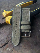 (Bespoke) Army Olive Lightly Distressed Canvas Strap