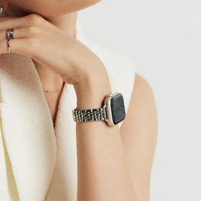 Silver Five-Bead Bracelet Apple Watch Strap