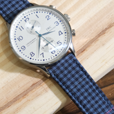 （New in）Navy English Suits Windowpane Watch Strap