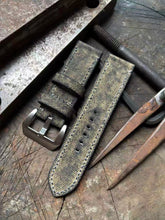 (Bespoke) Olive Khaki Military-style Vintage Distressed Canvas Strap