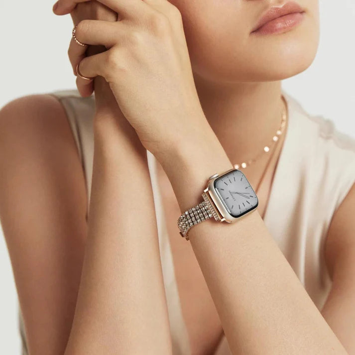 Rose Gold Diamond Time Bracelet Apple Watch Strap