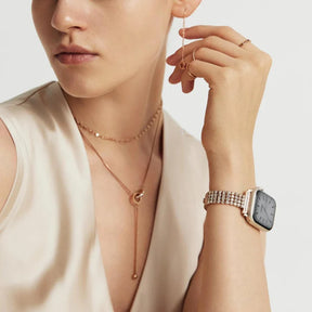 Rose Gold Diamond Time Bracelet Apple Watch Strap