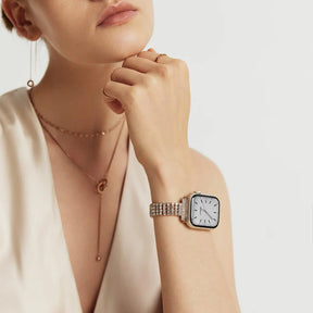 Rose Gold Diamond Time Bracelet Apple Watch Strap