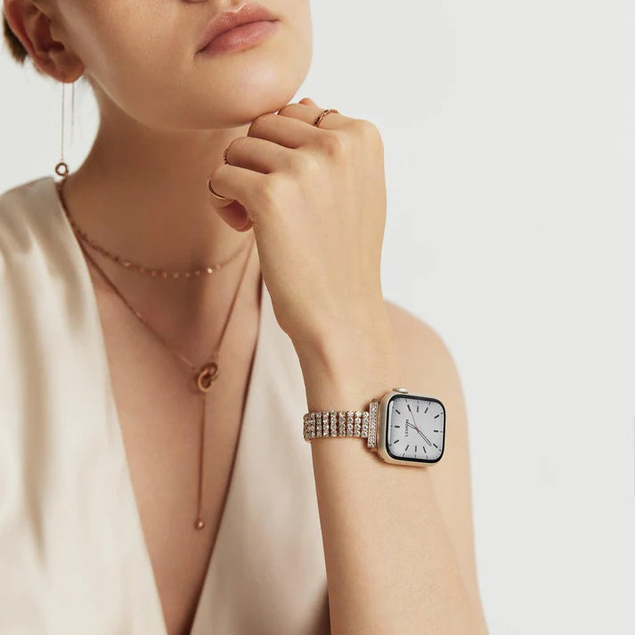Rose Gold Diamond Time Bracelet Apple Watch Strap