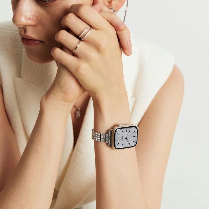 Silver Diamond Time Bracelet Apple Watch Strap