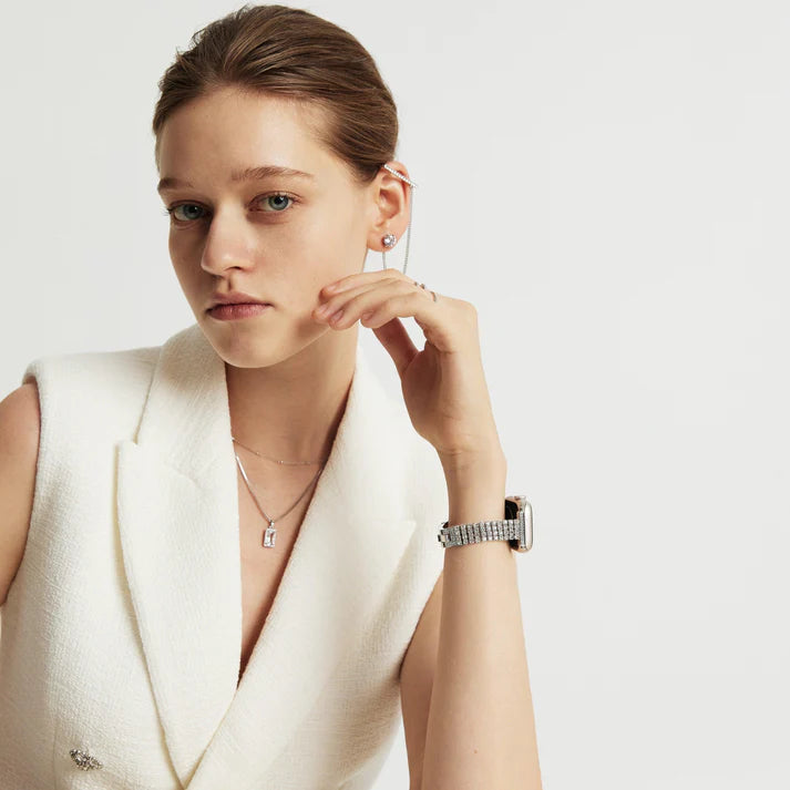 Silver Diamond Time Bracelet Apple Watch Strap