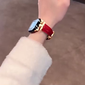 Baguette Butterfly Buckle Leather Apple Watch Strap