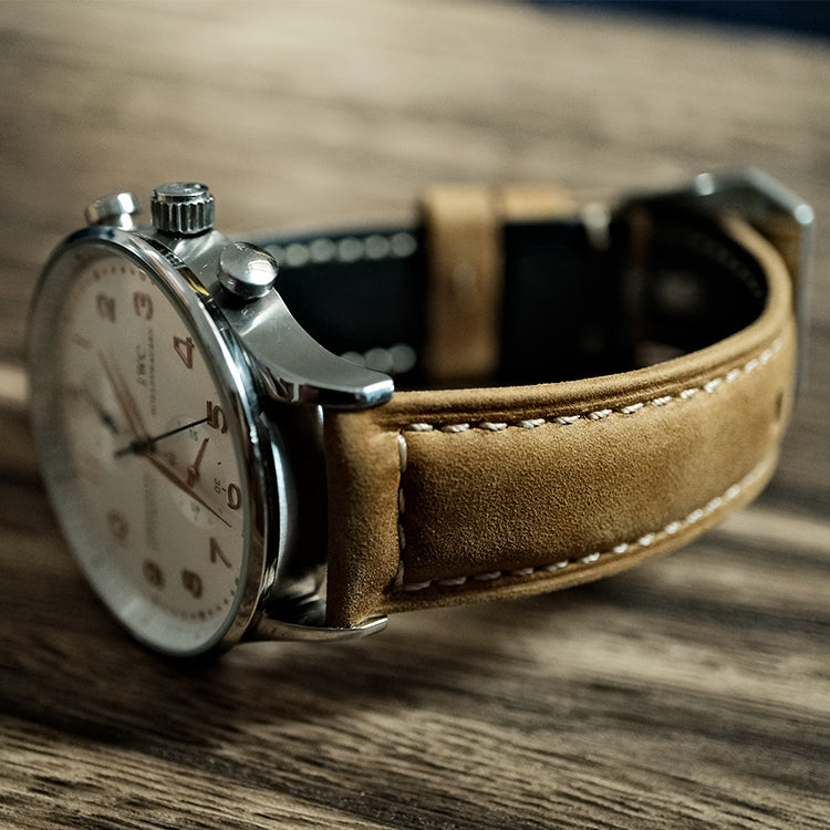 (NEW IN)  Deep Khaki Suede Italian Calf Leather Watch bands