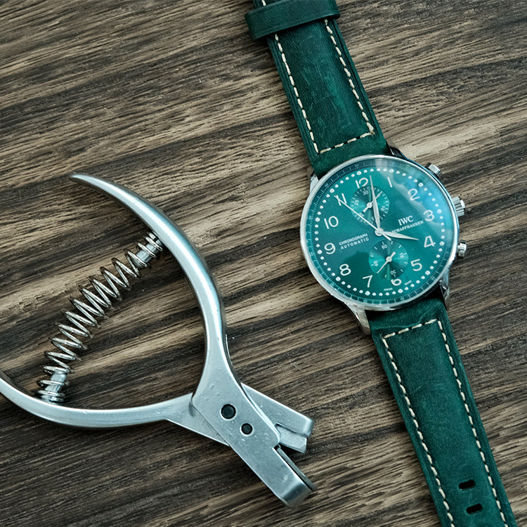 Emerald Green Suede Italian Calf Leather Watch Bands