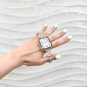 Silver Five-Leaf Clover Bracelet Apple Strap