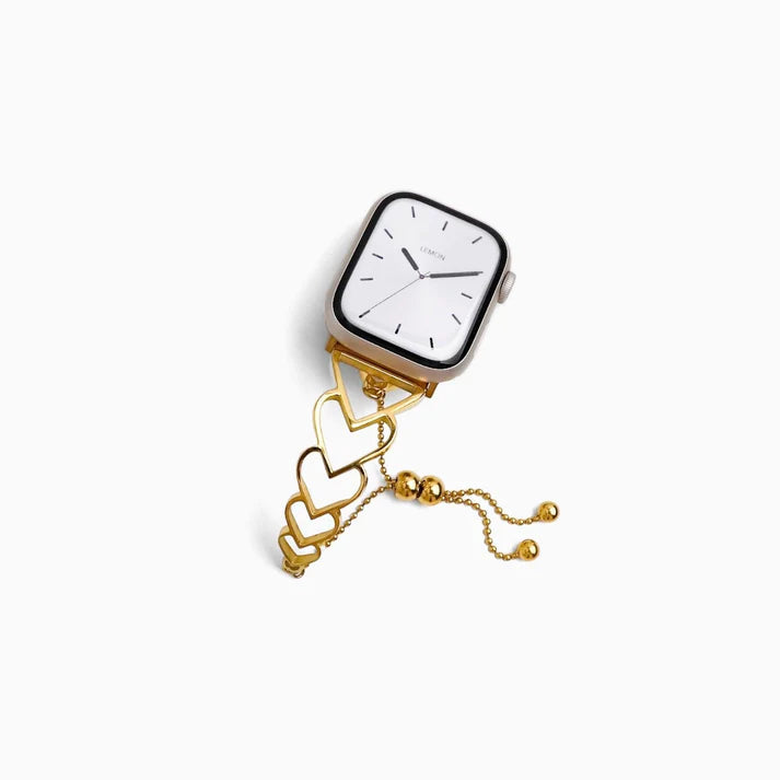 Gold Heart-Shaped Bracelet Apple Watch Strap