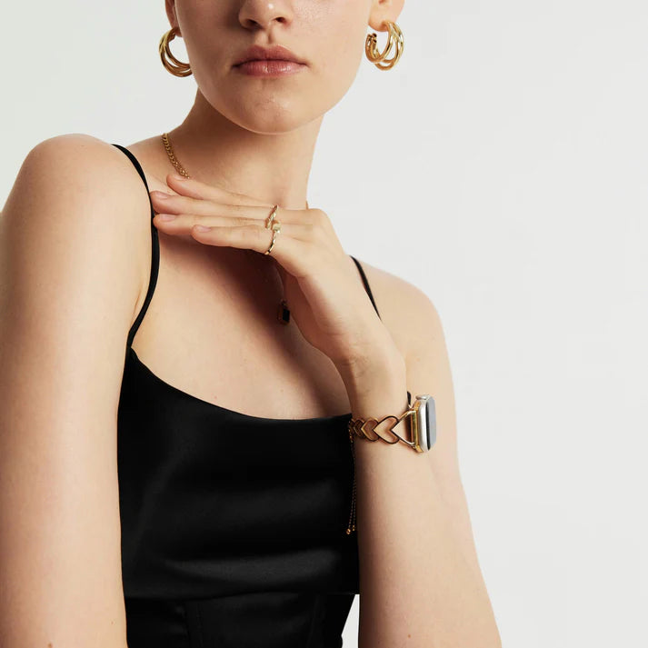 Gold Heart-Shaped Bracelet Apple Watch Strap