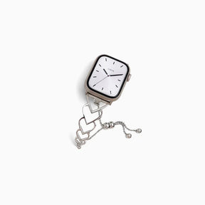 Silver Heart-Shaped Bracelet Apple Watch Strap