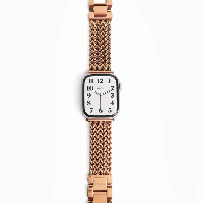 Rose Gold Stainless Steel Mesh Apple Watch Strap