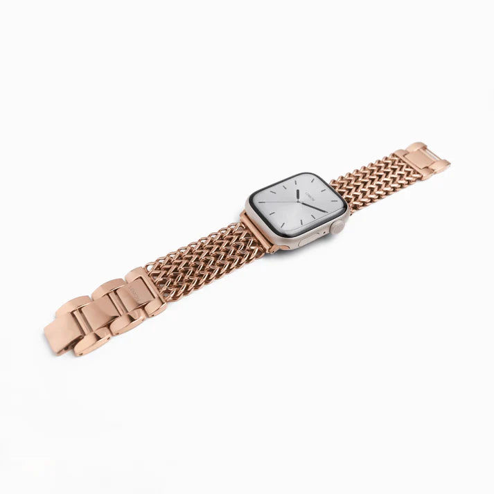 Rose Gold Stainless Steel Mesh Apple Watch Strap