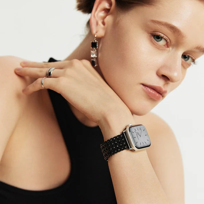 Black Stainless Steel Mesh Apple Watch Strap