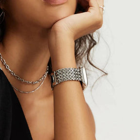 Silver Stainless Steel Mesh Apple Watch Strap