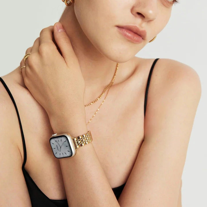 18K Gold Five-Bead Bracelet Apple Watch Strap