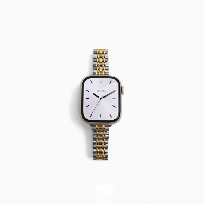 Silver-Gold Five-Bead Bracelet Apple Watch Strap