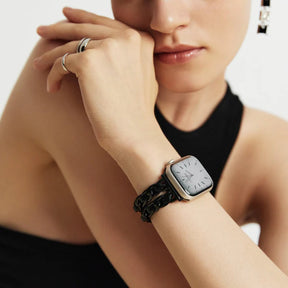 Black Chanel-Inspired Bracelet Apple Watch Strap