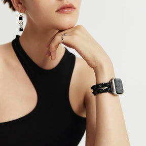 Black Chanel-Inspired Bracelet Apple Watch Strap